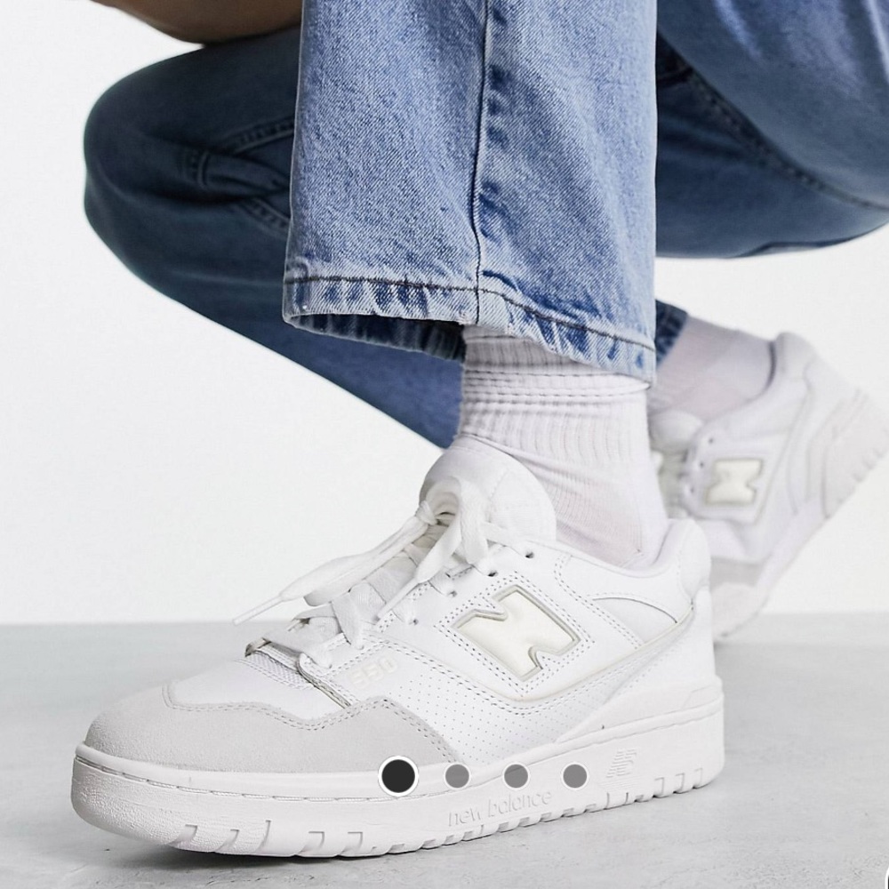 New Balance 550 triple white - men 7.5 women 9